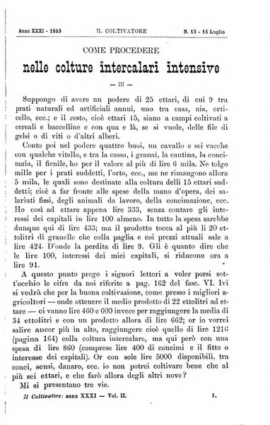 Il coltivatore giornale di agricoltura pratica