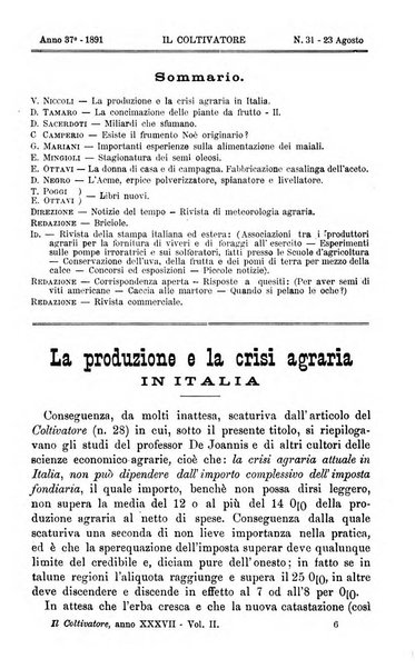 Il coltivatore giornale di agricoltura pratica