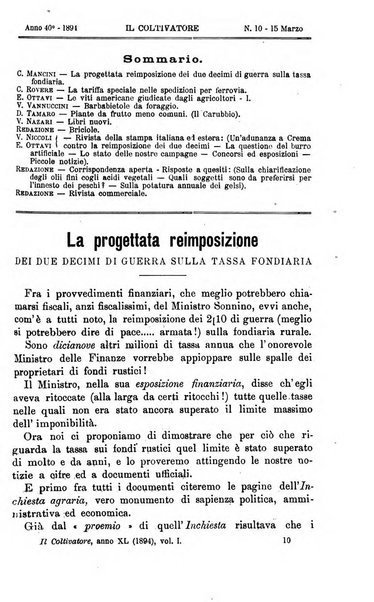 Il coltivatore giornale di agricoltura pratica