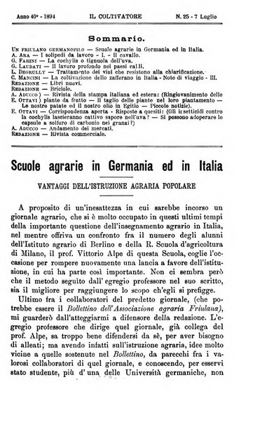 Il coltivatore giornale di agricoltura pratica