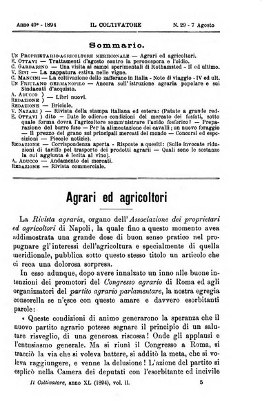 Il coltivatore giornale di agricoltura pratica