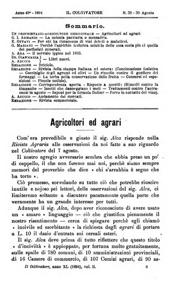 Il coltivatore giornale di agricoltura pratica