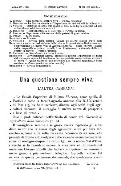 Il coltivatore giornale di agricoltura pratica