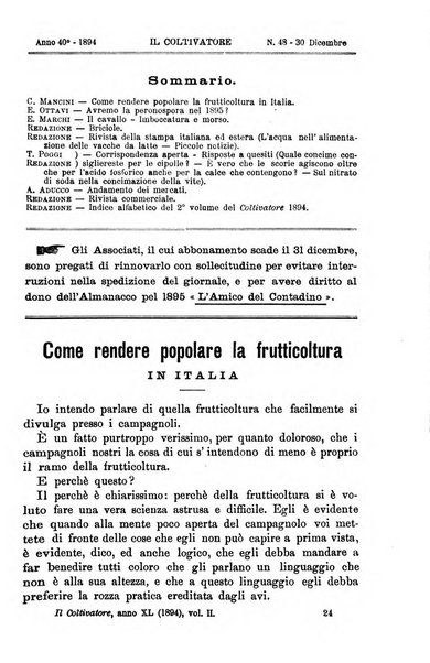 Il coltivatore giornale di agricoltura pratica