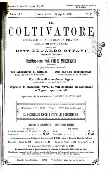 Il coltivatore giornale di agricoltura pratica