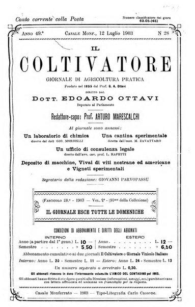 Il coltivatore giornale di agricoltura pratica