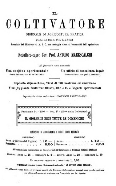 Il coltivatore giornale di agricoltura pratica