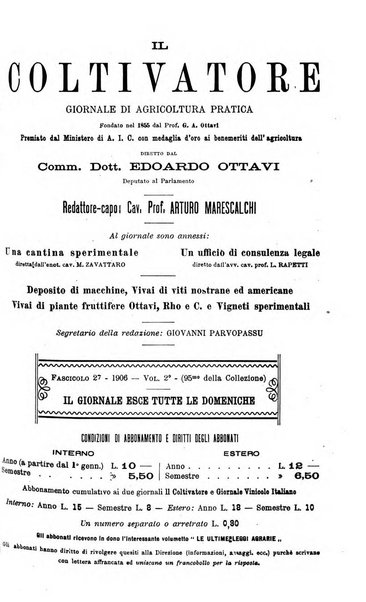 Il coltivatore giornale di agricoltura pratica