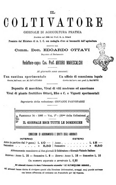 Il coltivatore giornale di agricoltura pratica