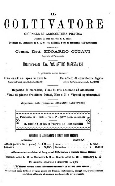 Il coltivatore giornale di agricoltura pratica