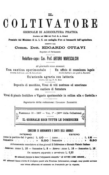 Il coltivatore giornale di agricoltura pratica