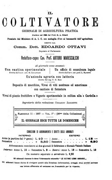 Il coltivatore giornale di agricoltura pratica