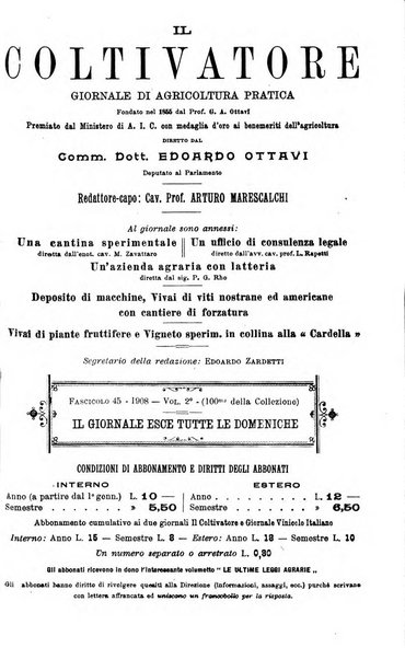 Il coltivatore giornale di agricoltura pratica