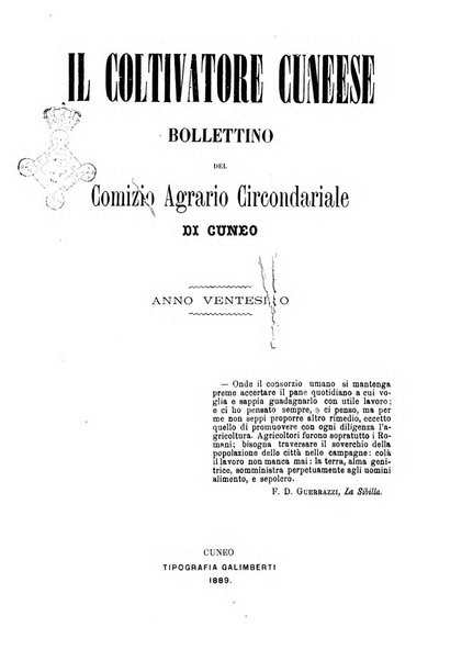 Il coltivatore cuneese bollettino del Comizio agrario circondariale di Cuneo