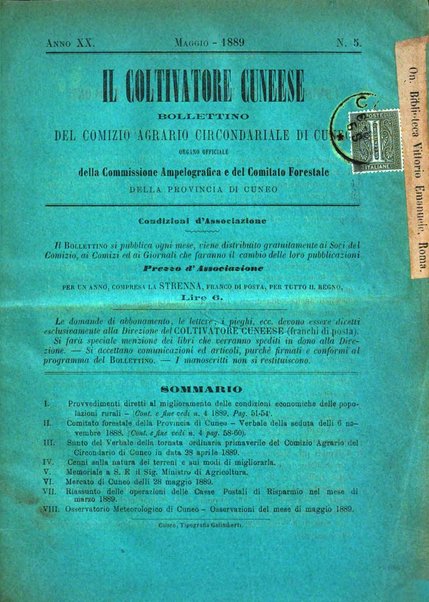 Il coltivatore cuneese bollettino del Comizio agrario circondariale di Cuneo