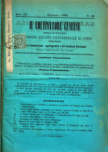 Il coltivatore cuneese bollettino del Comizio agrario circondariale di Cuneo