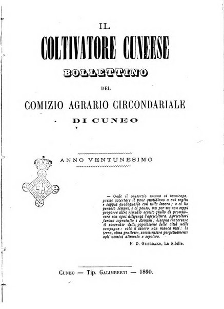 Il coltivatore cuneese bollettino del Comizio agrario circondariale di Cuneo