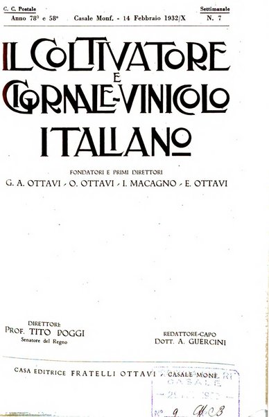 Il coltivatore e giornale vinicolo italiano