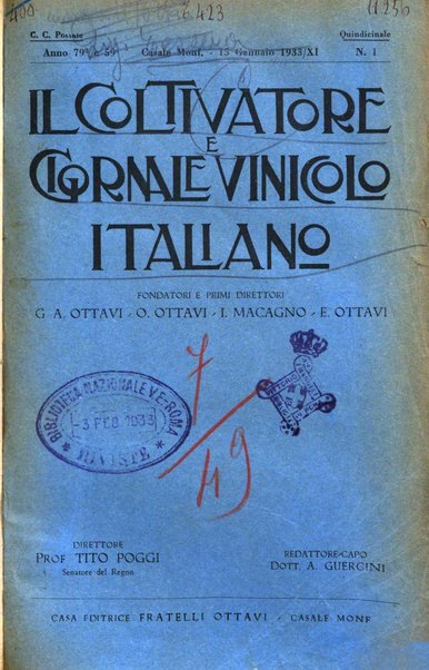 Il coltivatore e giornale vinicolo italiano