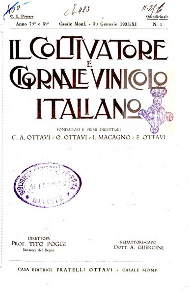 Il coltivatore e giornale vinicolo italiano