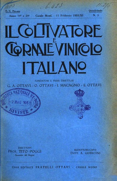 Il coltivatore e giornale vinicolo italiano