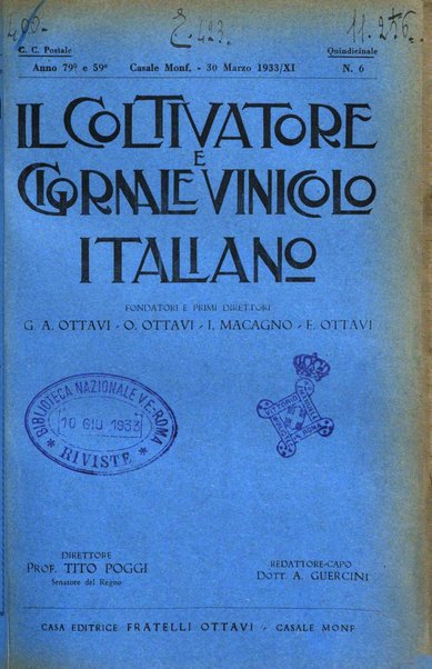 Il coltivatore e giornale vinicolo italiano