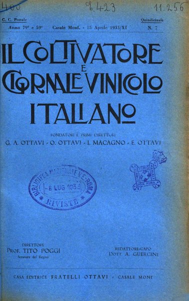 Il coltivatore e giornale vinicolo italiano