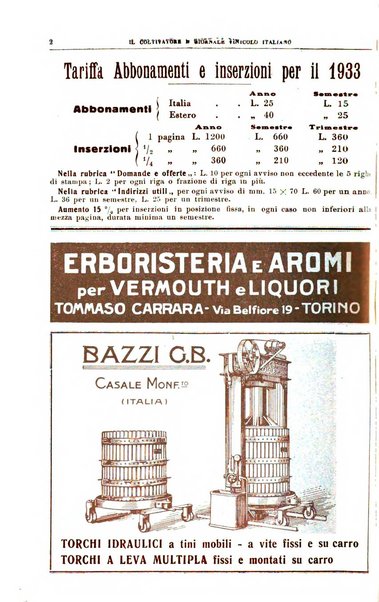 Il coltivatore e giornale vinicolo italiano