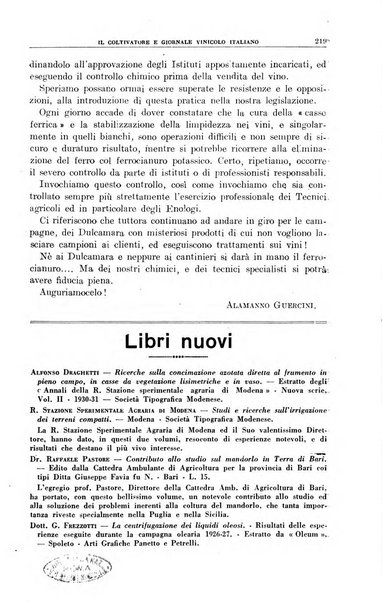 Il coltivatore e giornale vinicolo italiano