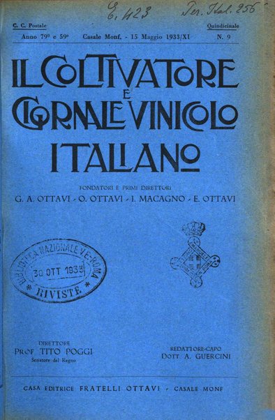 Il coltivatore e giornale vinicolo italiano