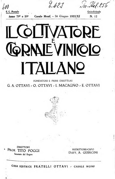 Il coltivatore e giornale vinicolo italiano