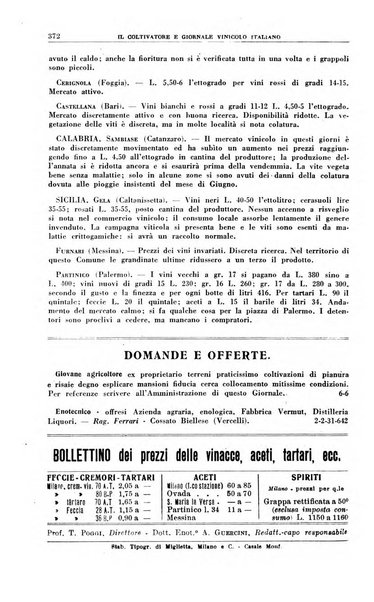 Il coltivatore e giornale vinicolo italiano