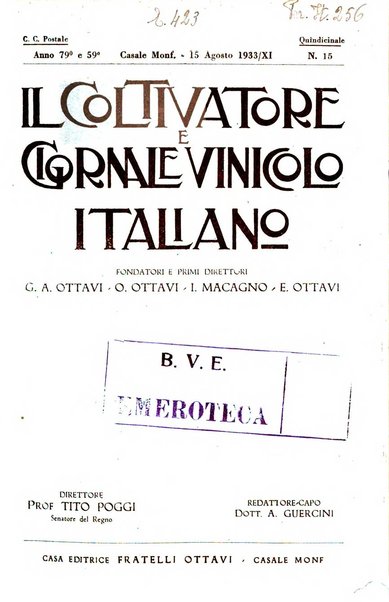 Il coltivatore e giornale vinicolo italiano