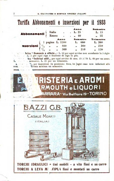 Il coltivatore e giornale vinicolo italiano