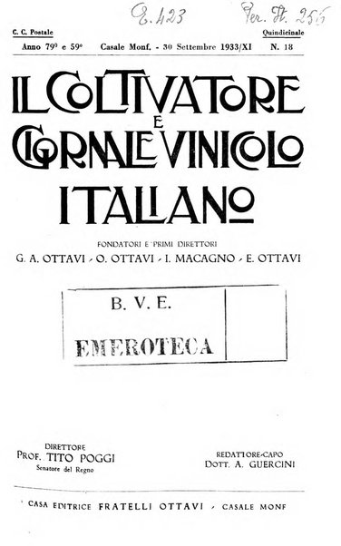 Il coltivatore e giornale vinicolo italiano