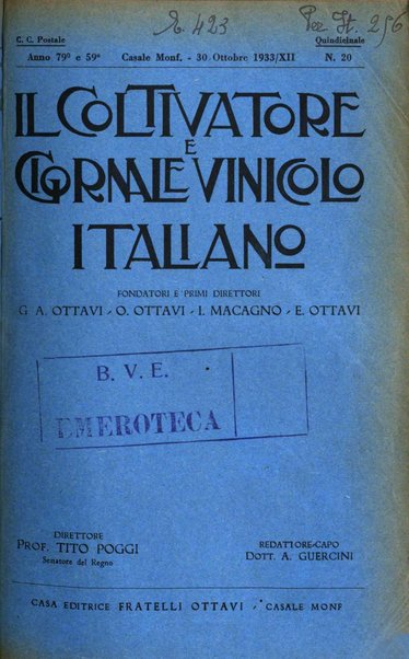 Il coltivatore e giornale vinicolo italiano