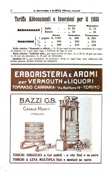 Il coltivatore e giornale vinicolo italiano