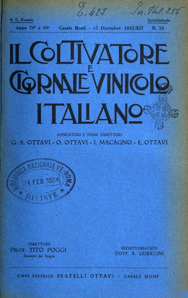 Il coltivatore e giornale vinicolo italiano