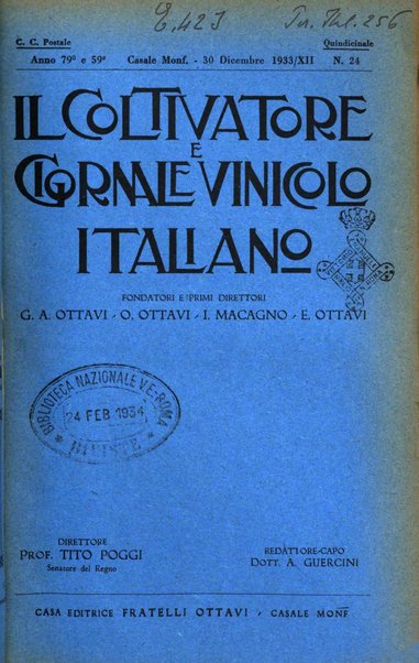 Il coltivatore e giornale vinicolo italiano