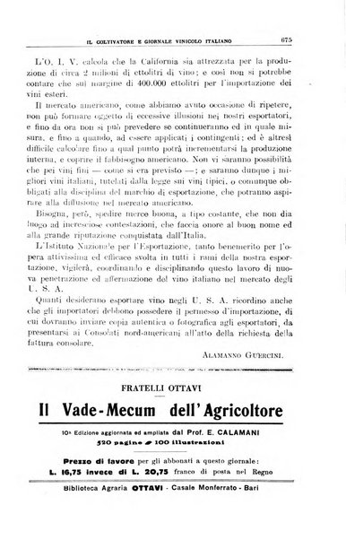 Il coltivatore e giornale vinicolo italiano