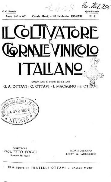 Il coltivatore e giornale vinicolo italiano