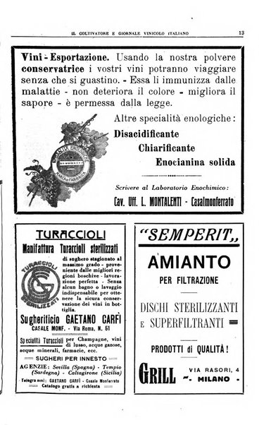 Il coltivatore e giornale vinicolo italiano