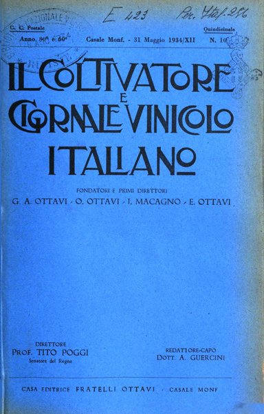 Il coltivatore e giornale vinicolo italiano