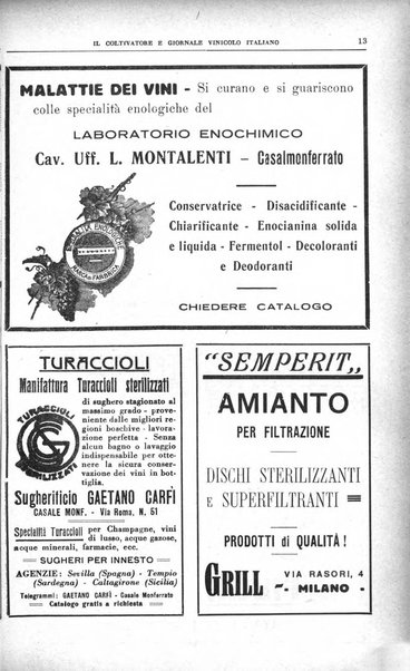 Il coltivatore e giornale vinicolo italiano