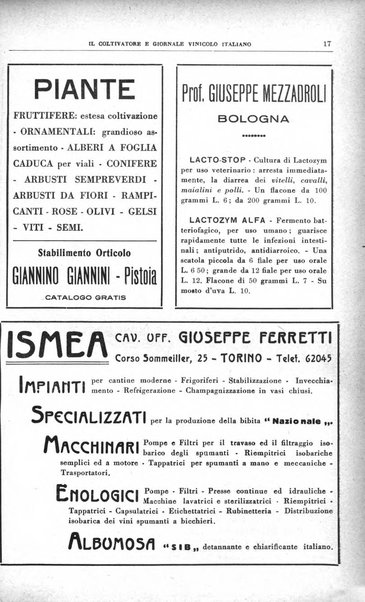 Il coltivatore e giornale vinicolo italiano