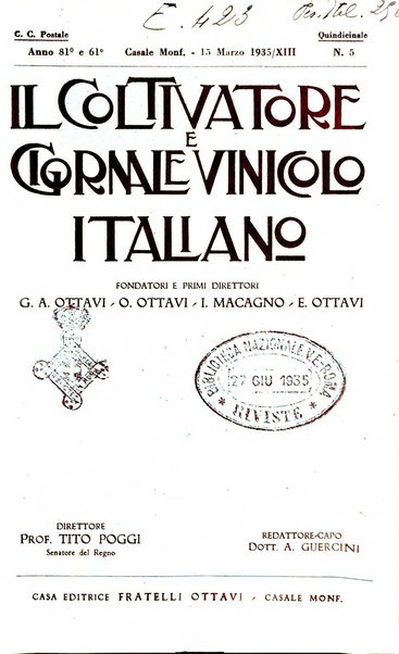 Il coltivatore e giornale vinicolo italiano