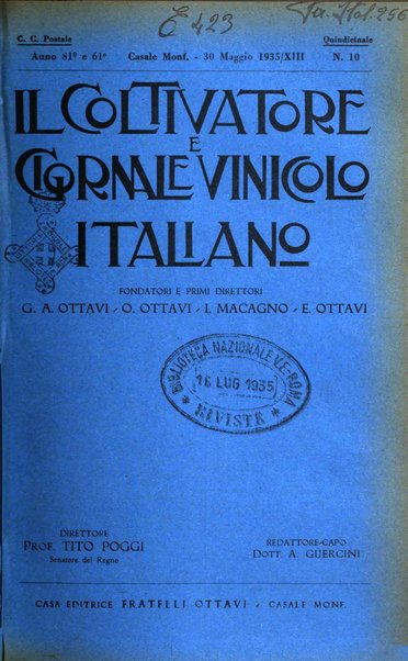 Il coltivatore e giornale vinicolo italiano