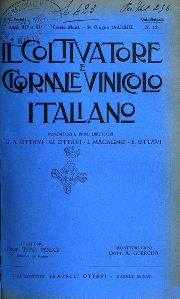 Il coltivatore e giornale vinicolo italiano