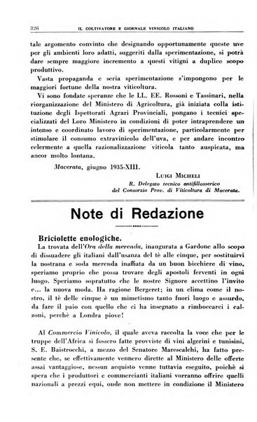 Il coltivatore e giornale vinicolo italiano