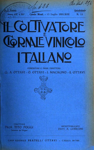 Il coltivatore e giornale vinicolo italiano